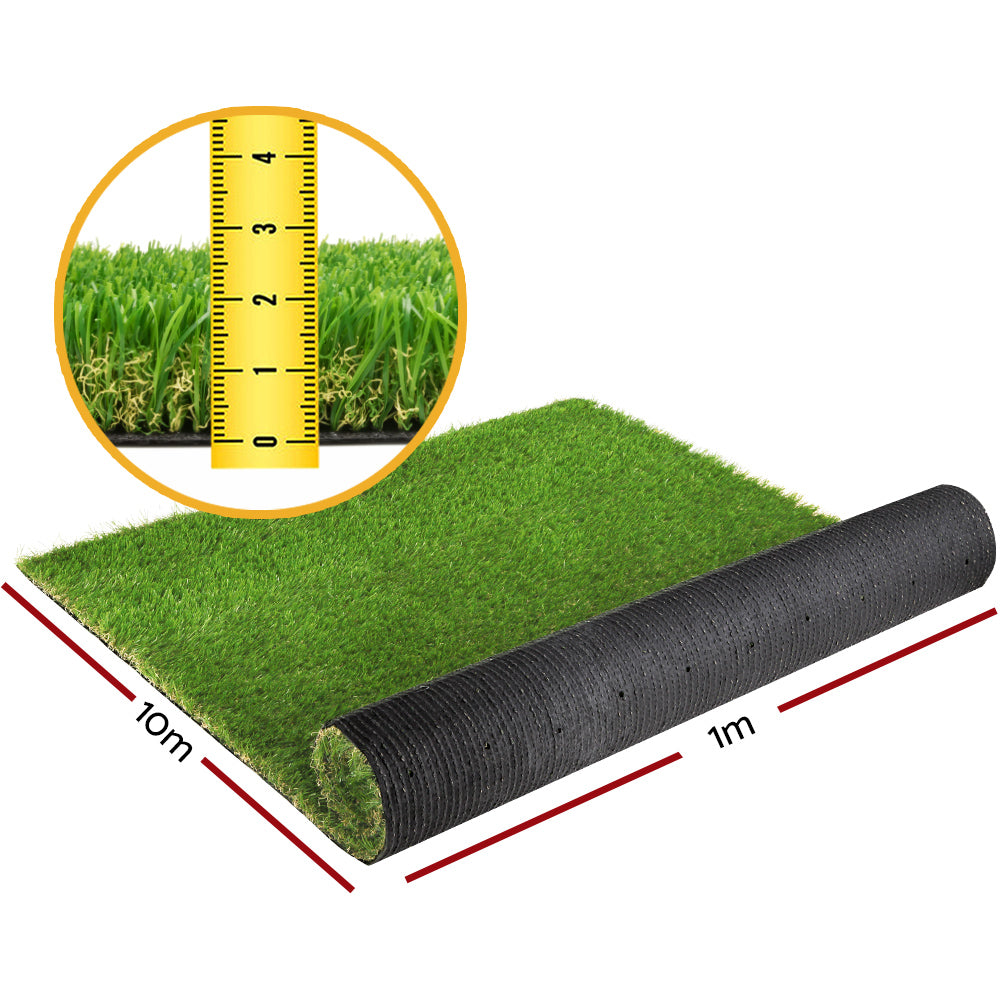 Primeturf Artificial Grass 20mm 1mx10m 10sqm Synthetic Fake Turf Plants Plastic Lawn 4-coloured