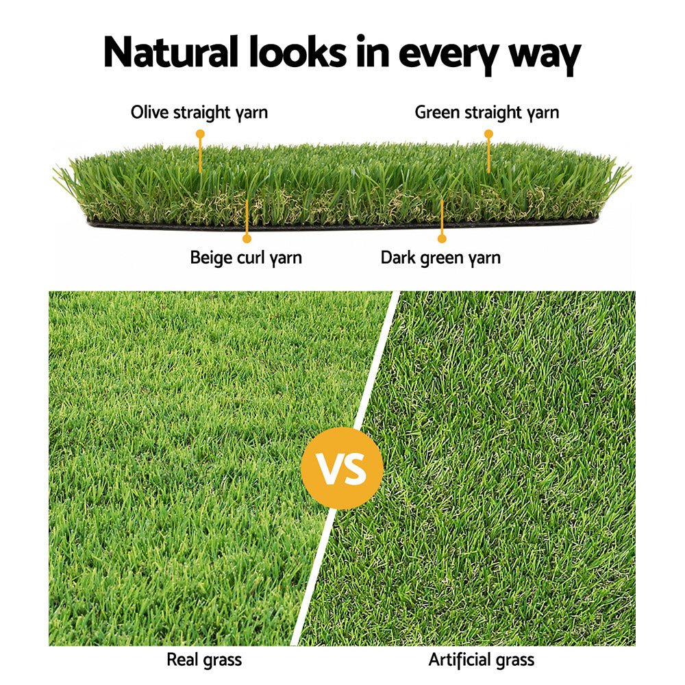 Primeturf Artificial Grass 30mm 2mx5m 10sqm Synthetic Fake Turf Plants Plastic Lawn 4-coloured