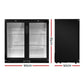 Devanti Bar Fridge 2 Glass Door Commercial Display Freeer Drink Beverage Cooler Black