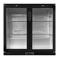 Devanti Bar Fridge 2 Glass Door Commercial Display Freeer Drink Beverage Cooler Black