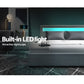 LED Bed Frame Fabric Gas Lift Storage - Grey Queen