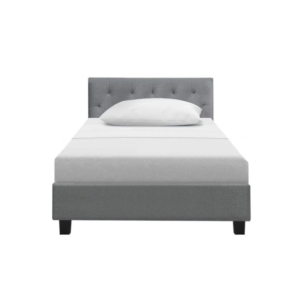 Como Bed Frame Fabric- Grey Single