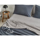 Cosy Club Sheet Set Cotton Sheets Queen Blue Dark Grey