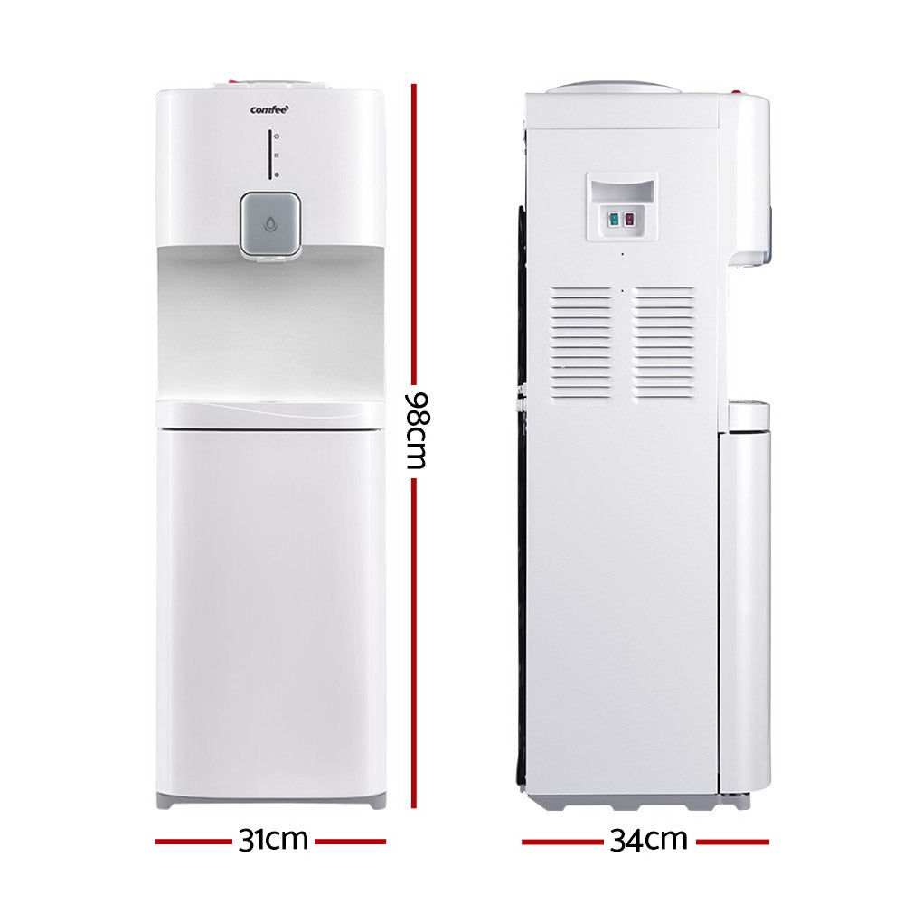 Water Dispenser Cooler Hot Cold Taps Purifier Stand 20L Cabinet White