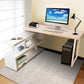 Artiss Rotary Corner Desk with Bookshelf - Brown & White