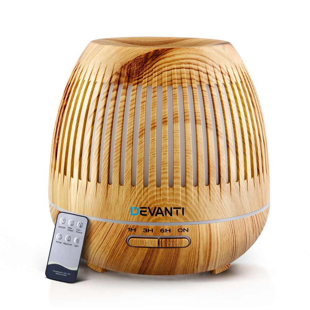 Devanti Aromatherapy Diffuser Aroma Essential Oils Air Humidifier LED Light 400ml