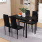 Artiss Dining Chairs and Table Dining Set 4 Chair Set Of 5 Wooden Top Black