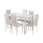 Artiss Dining Chairs and Table Dining Set 6 Chair Set Of 7 Wooden Top White