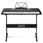 Alpha 61 Key Lighted Electronic Piano Keyboard LCD Electric w/ Holder Music Stand