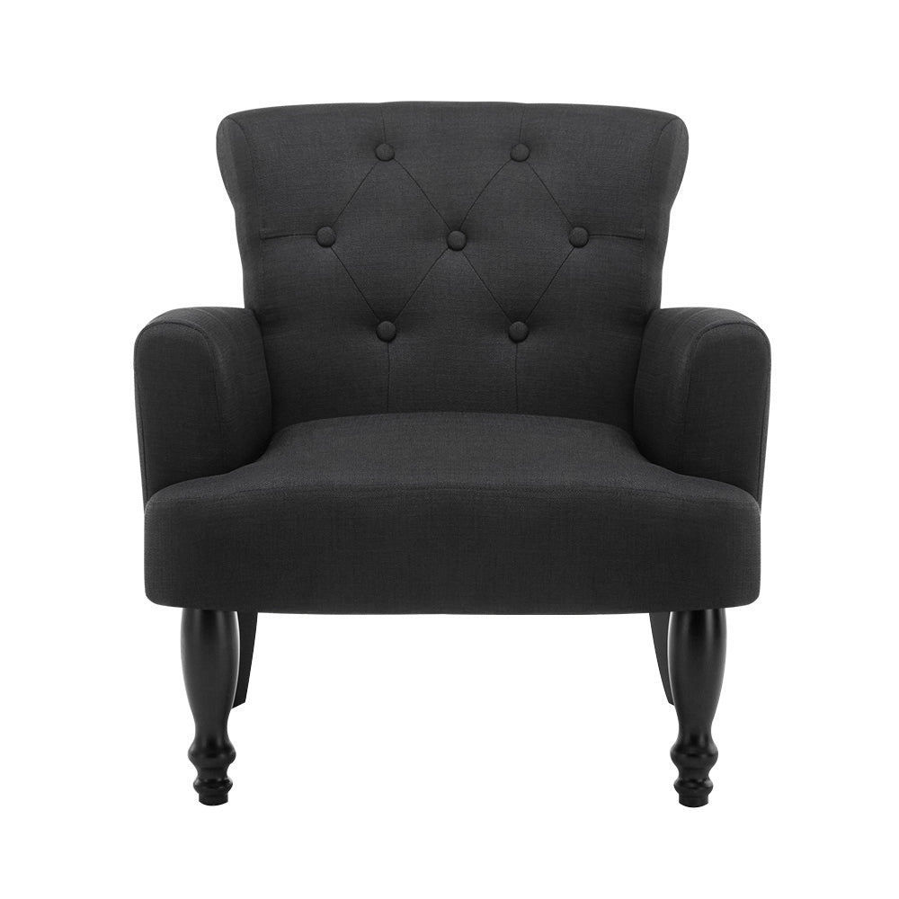 Artiss French Lorraine Chair Retro Wing - Black