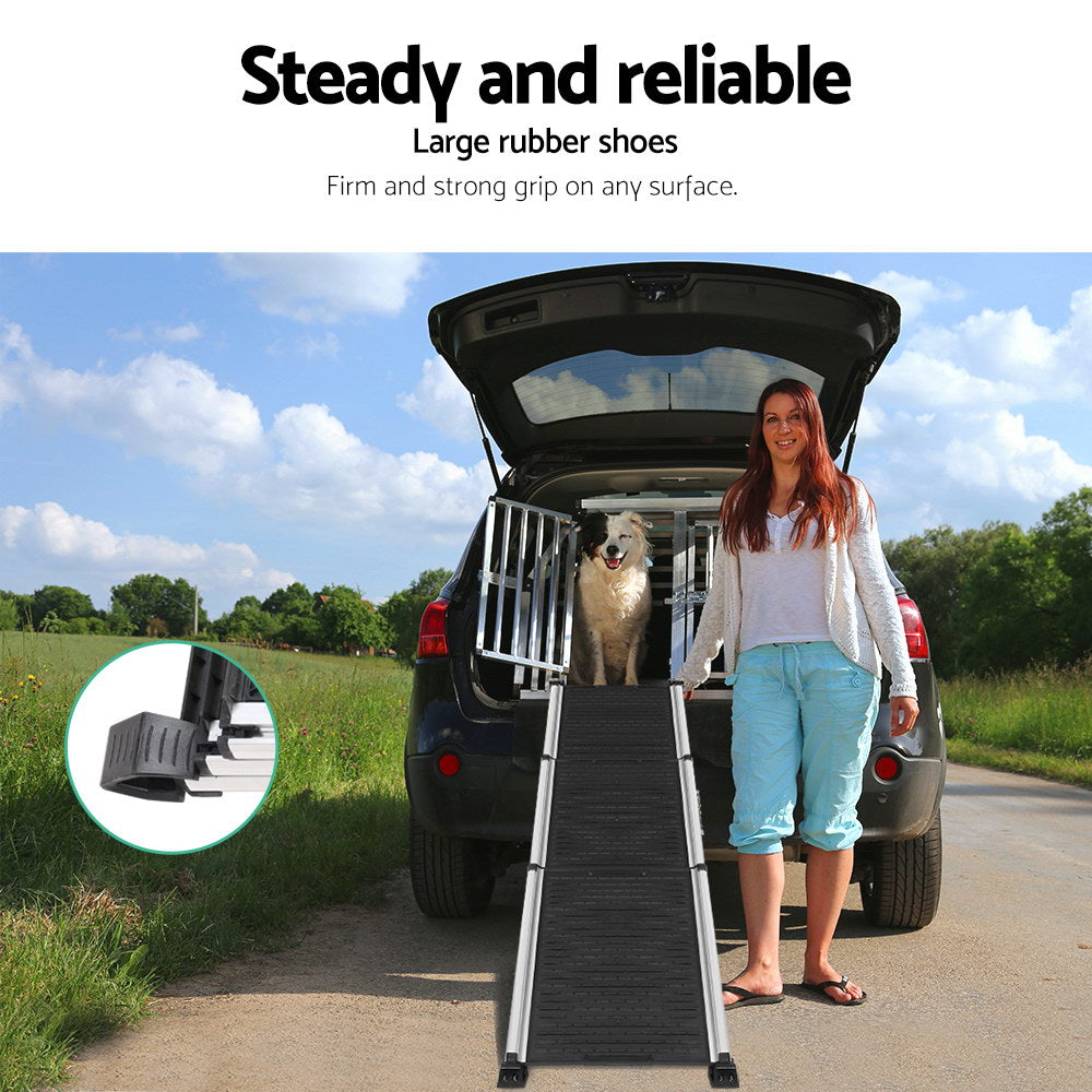 i.Pet Dog Ramp Dog Steps Pet Car Travel Step Stair Foldable Portable Ladder Aluminium