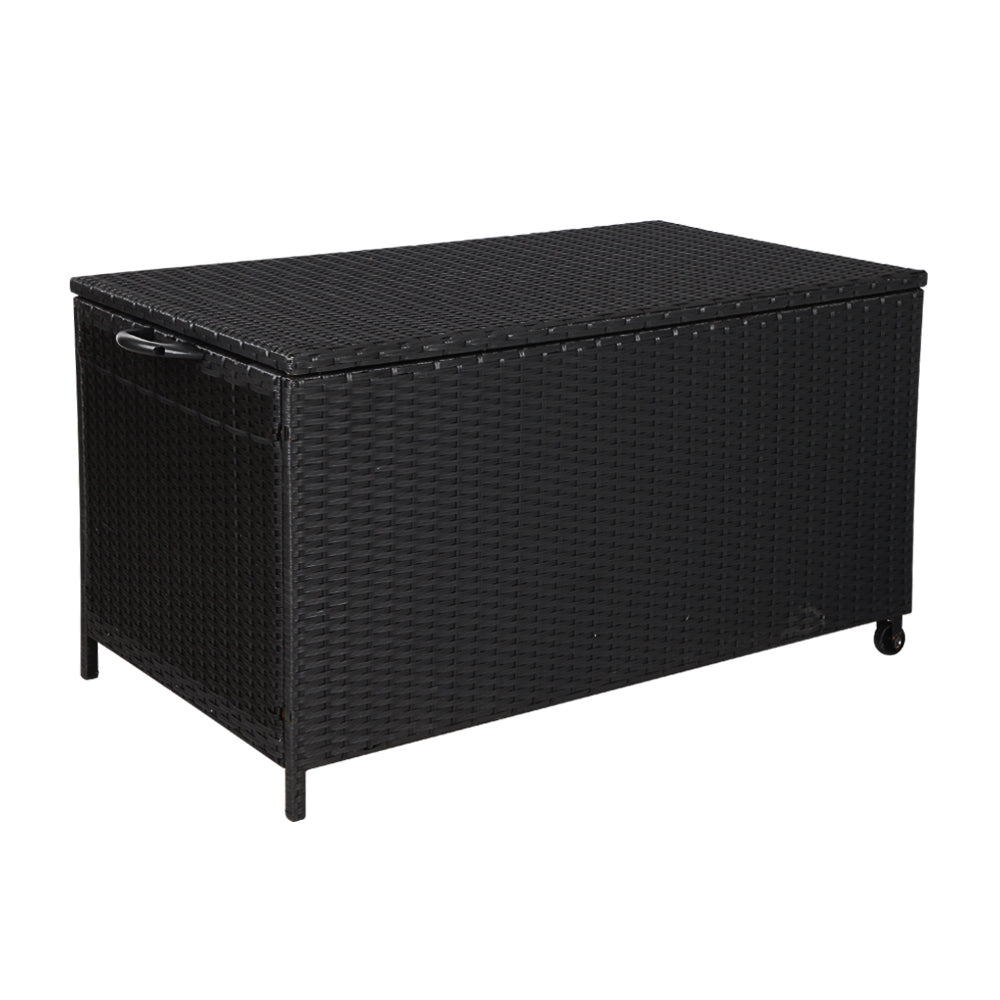 Gardeon 320L Outdoor Wicker Storage Box - Black