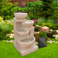 Gardeon  4 Tier Solar Powered Water Fountain with Light - Sand Beige