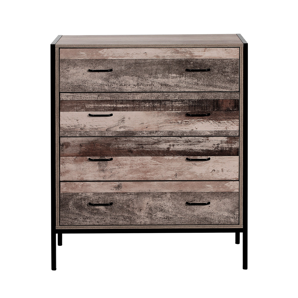 4 Chest of Drawers Tallboy Dresser Storage Cabinet Industrial Rustic