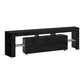 TV Cabinet Entertainment Unit Stand RGB LED Gloss Furniture 160cm Black