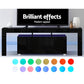 TV Cabinet Entertainment Unit Stand RGB LED Gloss Furniture 160cm Black