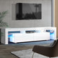 189cm RGB LED TV Stand Cabinet Entertainment Unit Gloss Furniture Drawers Tempered Glass Shelf White