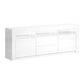 TV Cabinet Entertainment Unit Stand RGB LED Gloss Drawers 160cm White