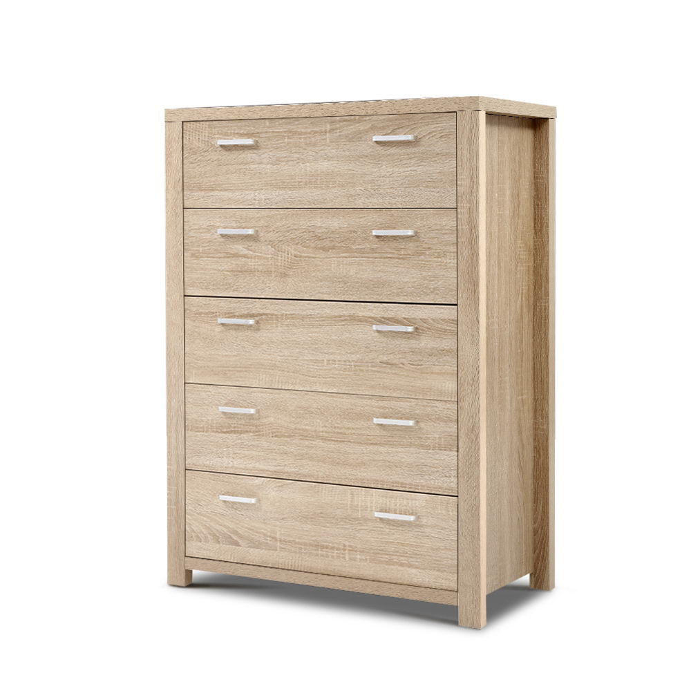 5 Chest of Drawers Tallboy Dresser Table Bedroom Storage Cabinet