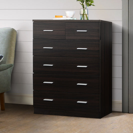 Tallboy 6 Drawers Storage Cabinet - Walnut