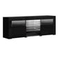 TV Cabinet Entertainment Unit Stand RGB LED Gloss Furniture 160cm Black