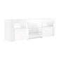 TV Cabinet Entertainment Unit Stand RGB LED Gloss Furniture 160cm White