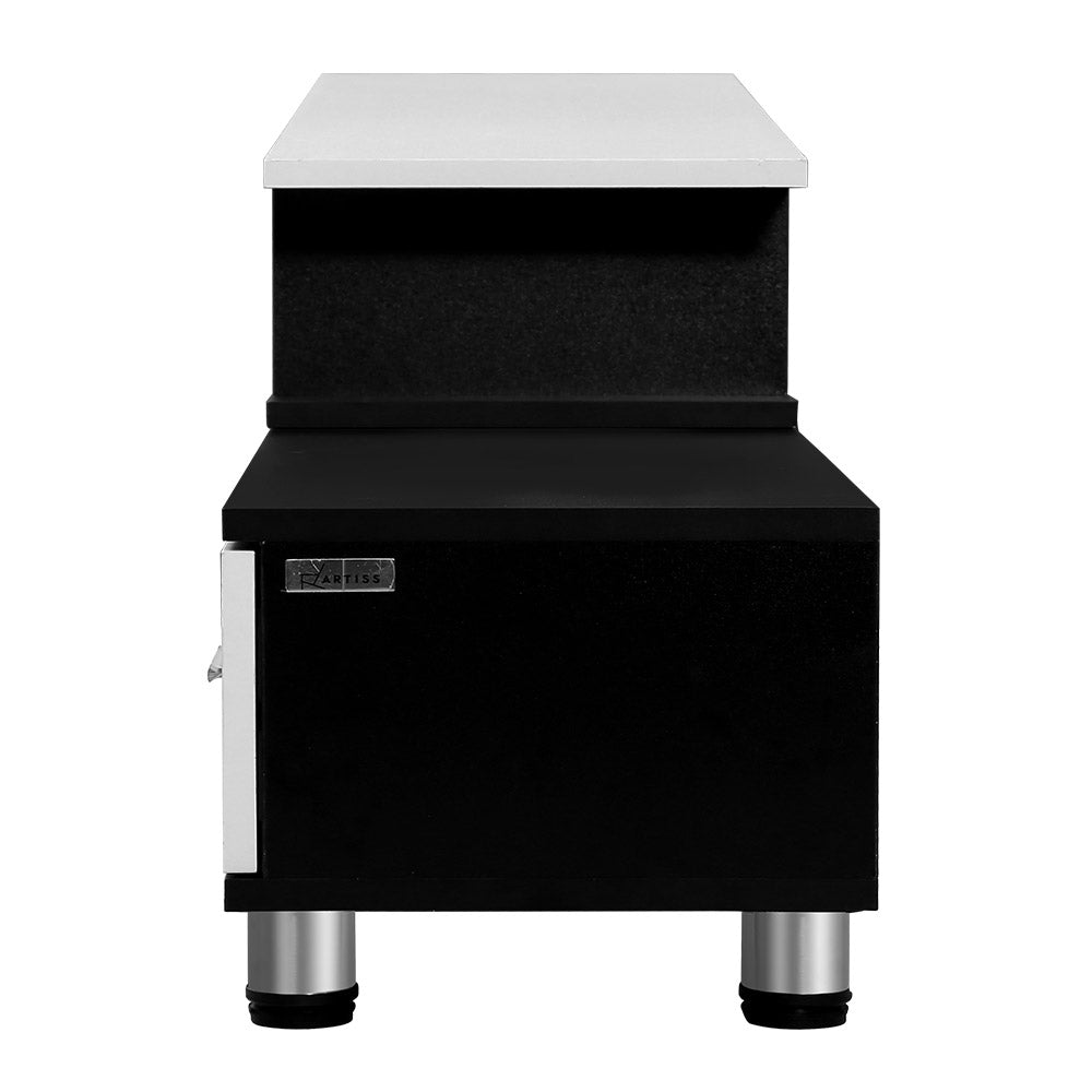 TV Cabinet Entertainment Unit Stand Wooden 160CM To 220CM Storage Drawers Black White