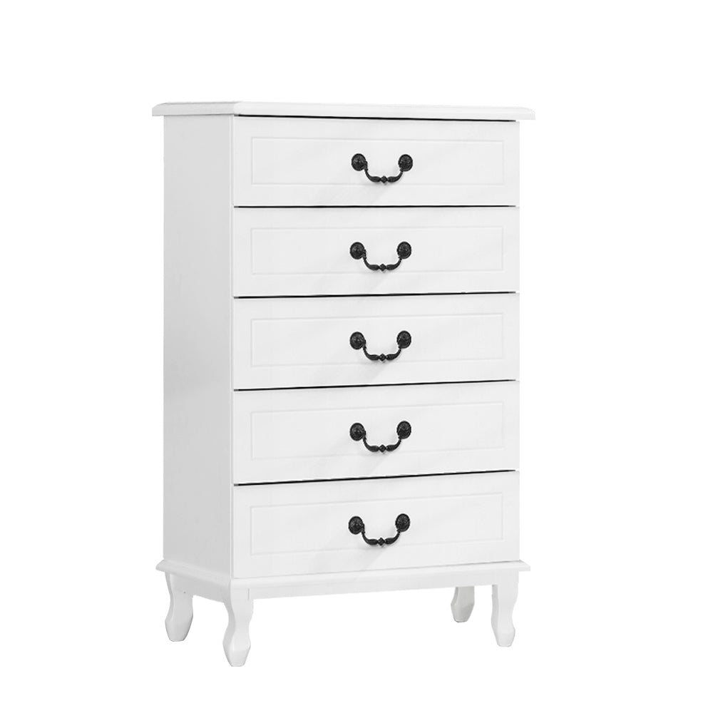 5 Chest of Drawers Tallboy Dresser Table Bedside Storage Cabinet Bedroom