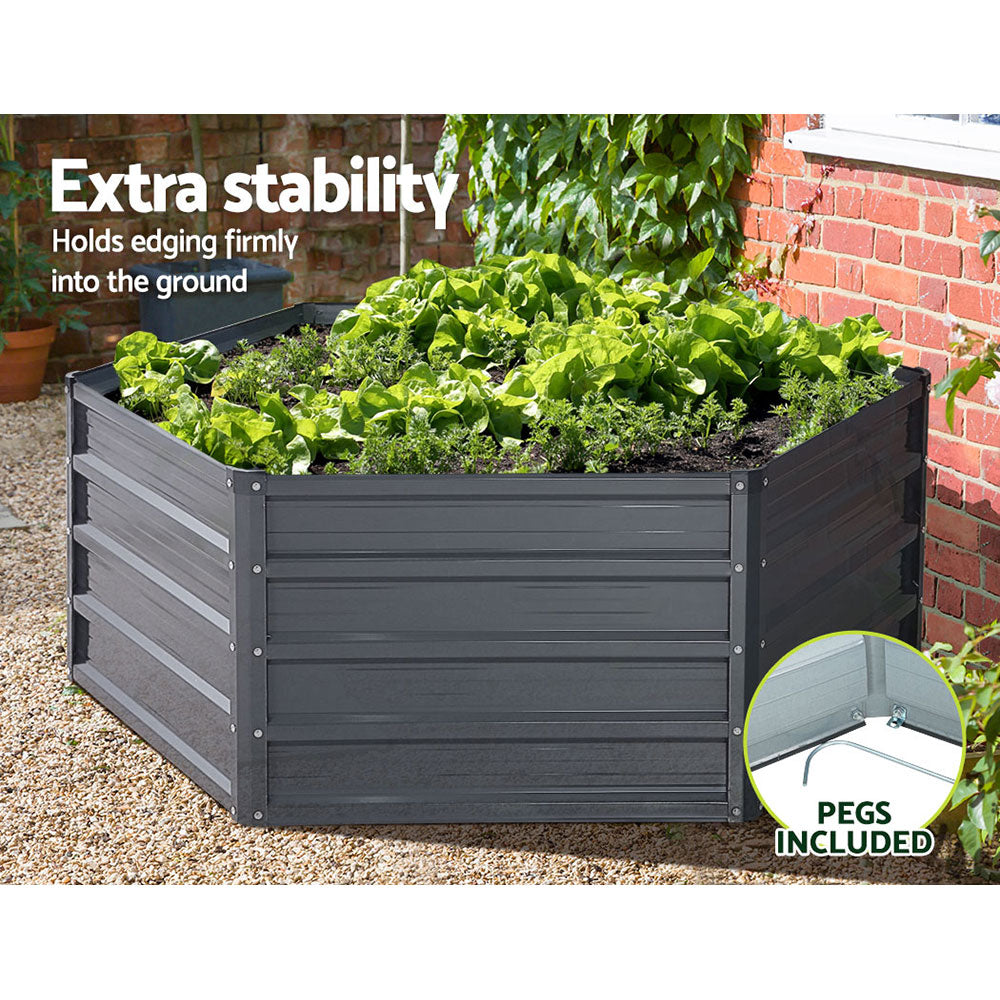 Greenfingers Garden Bed 2PCS 130X130X46CM Galvanised Steel Raised Planter