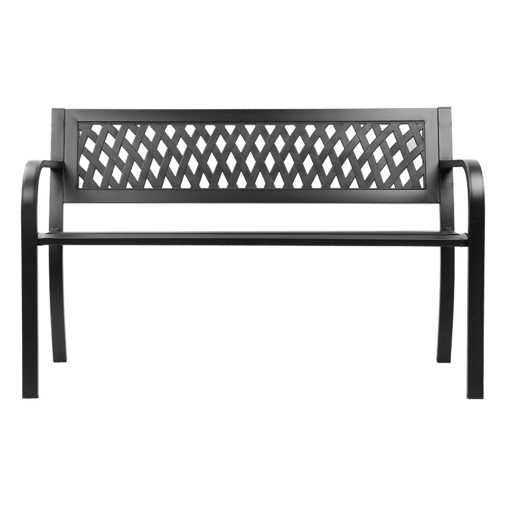 Gardeon Steel Modern Garden Bench - Black