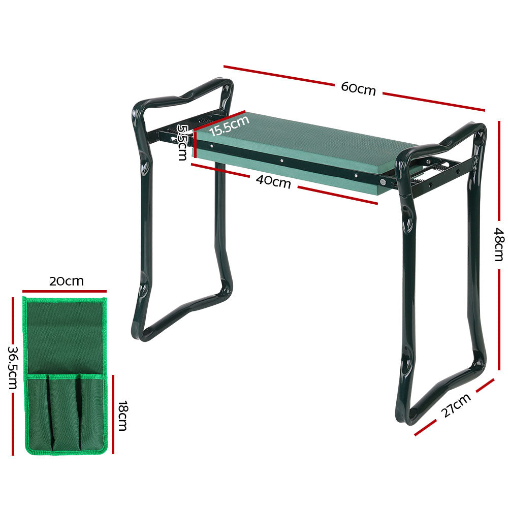 Gardeon Garden Kneeler Padded Seat Stool Outdoor Bench Knee Pad Foldable 3-in-1