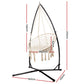 Gardeon Outdoor Hammock Chair with Steel Stand Cotton Swing Hanging 124CM Cream