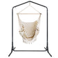 Gardeon Outdoor Hammock Chair with Stand Tassel Hanging Rope Hammocks Cream