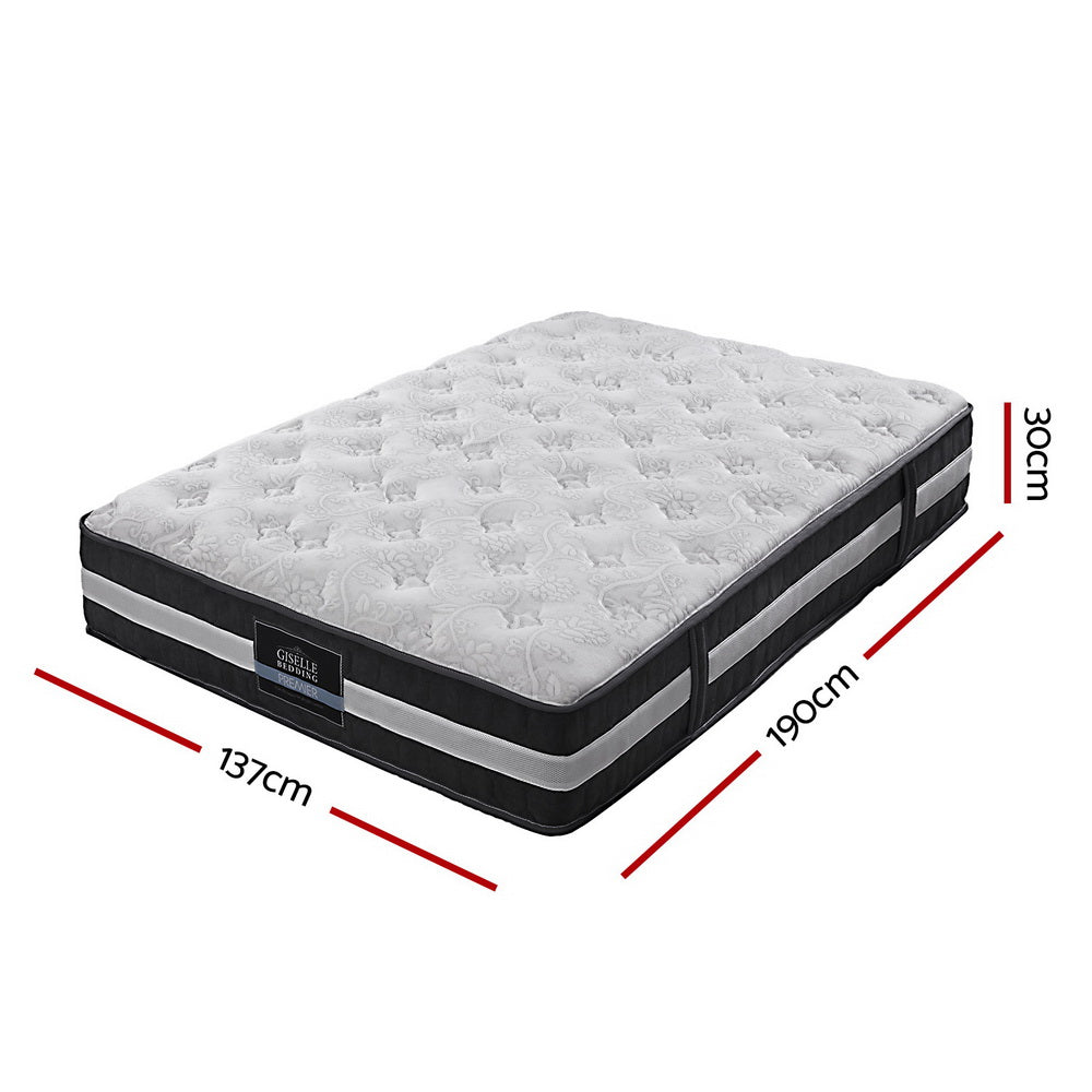 Double Mattress Bed Size 7 Zone Pocket Spring Medium Firm Foam 30cm