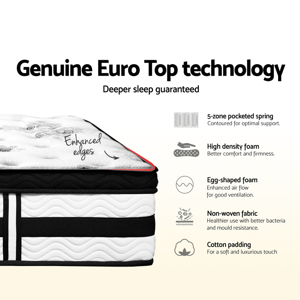 Sams Direct Euro Top Pocket Spring Mattress 34cm Thick King