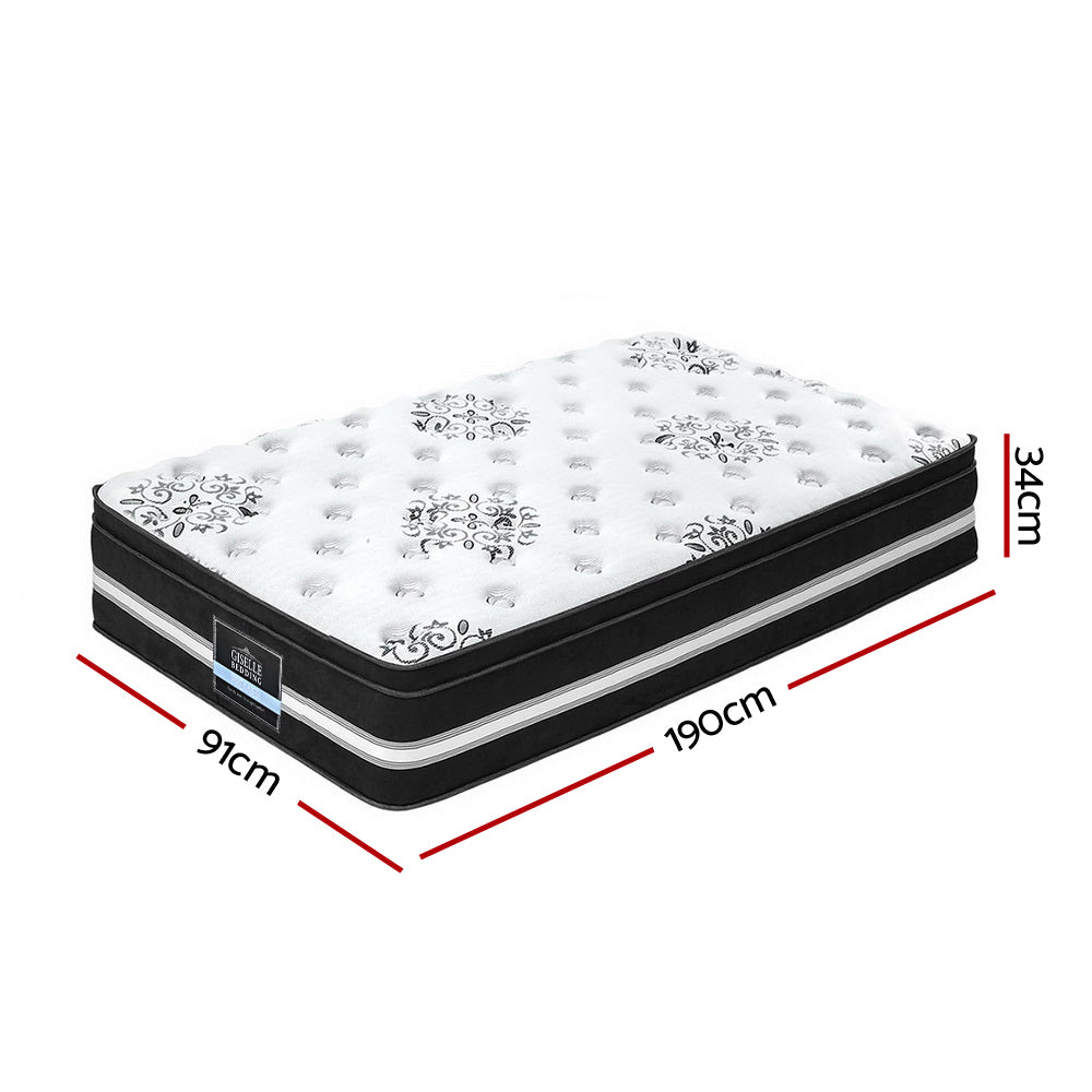 Single Size Mattress Bed COOL GEL Memory Foam Euro Top Pocket Spring