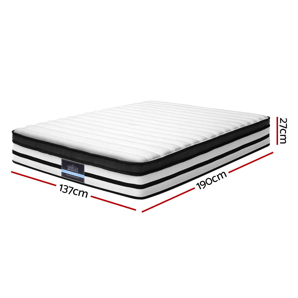 DOUBLE Size Bed Mattress Euro Top Pocket Spring Foam 27CM