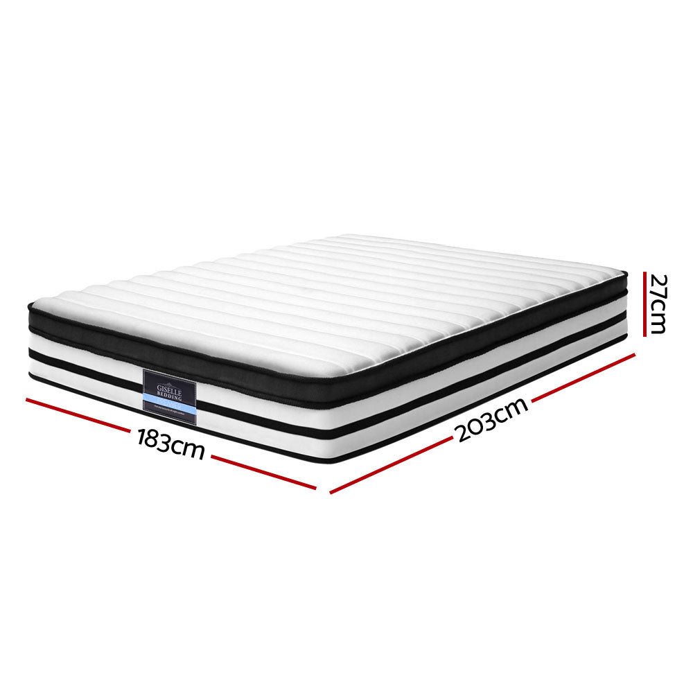 KING Premier Mattress Size Bed Euro Top 5 Zone Pocket Spring Plush Foam 27CM