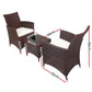 Gardeon 3pc Bistro Wicker Outdoor Furniture Set Brown