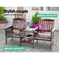 Garden Bench Chair Table Loveseat Wooden Outdoor Furniture Patio Park Charcoal Brown