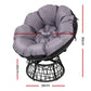 Gardeon Outdoor Papasan Chairs Lounge Setting Patio Furniture Wicker Black