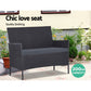 Gardeon 4-piece Outdoor Lounge Setting Wicker Patio Furniture Dining Set Black