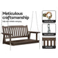 Gardeon Porch Swing Chair with Chain Garden Bench Outdoor Furniture Wooden Brown