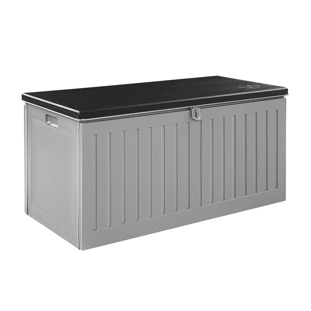 Gardeon Outdoor Storage Box Container Garden Toy Indoor Tool Chest Sheds 270L Dark Grey