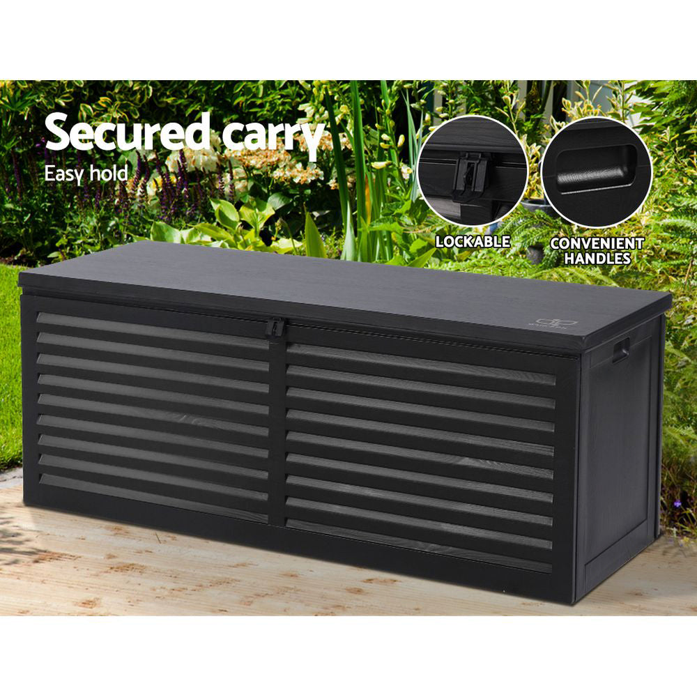 Gardeon Outdoor Storage Box 390L Container Lockable Toy Tools Shed Deck Garden