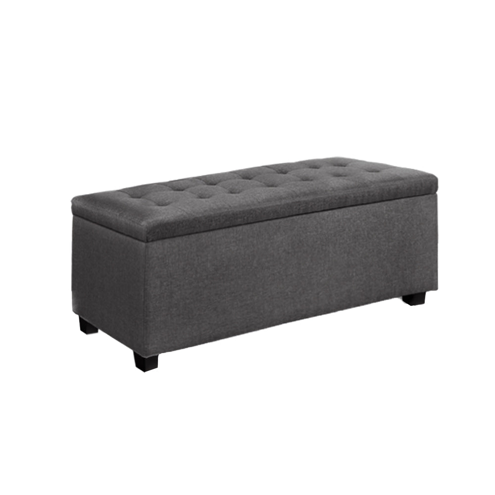 Artiss Large Fabric Storage Ottoman - Grey