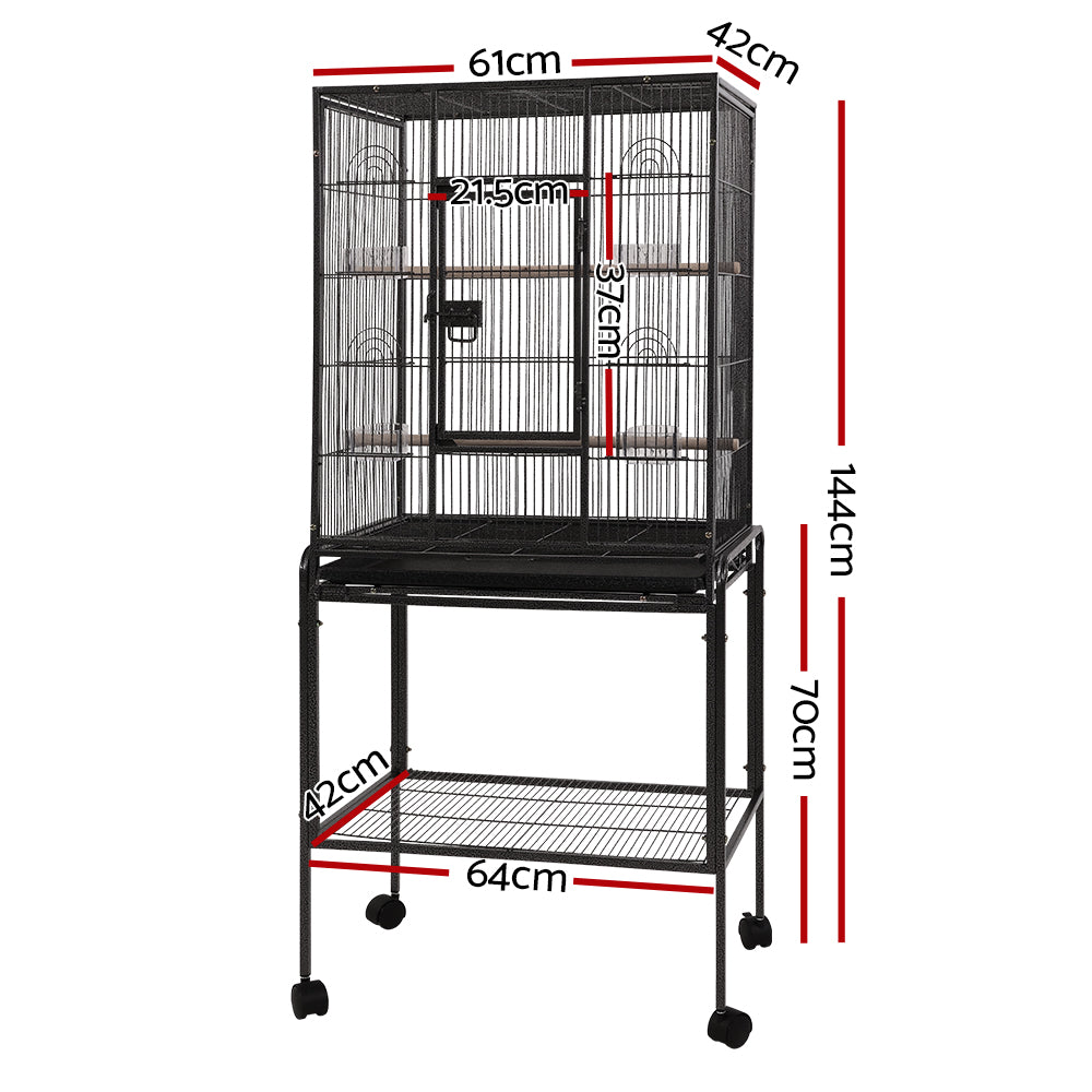 i.Pet Bird Cage Pet Cages Aviary 144CM Large Travel Stand Budgie Parrot Toys