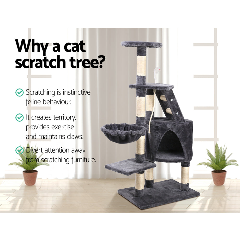 i.Pet Cat Tree 120cm Trees Scratching Post Scratcher Tower Condo House Furniture Wood Multi Level