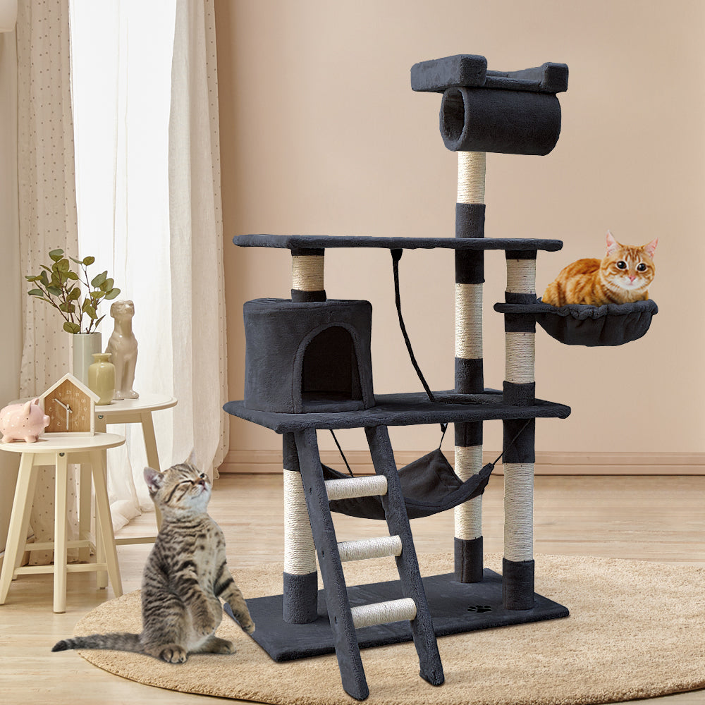 i.Pet Cat Tree 141cm Trees Scratching Post Scratcher Tower Condo House Furniture Wood