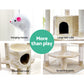 i.Pet Cat Tree 203cm Trees Scratching Post Scratcher Tower Condo House Furniture Wood Beige